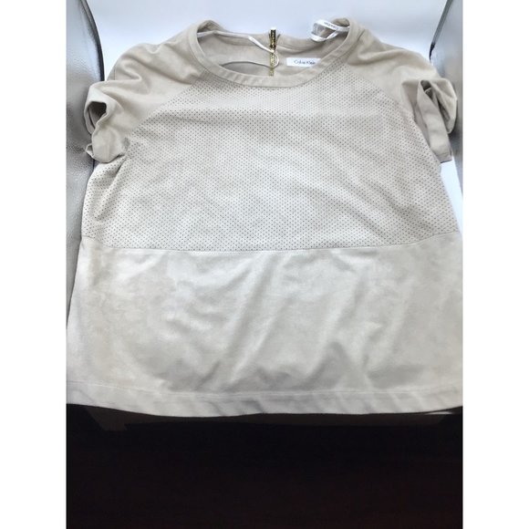 Calvin Klein Blouse Suede-like Large rear zipper Excellent condition - Picture 9 of 9